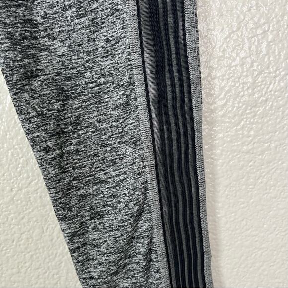 Beyond Yoga High Waisted Sheer Illusion Leggings Gray Black Mesh Side Stripe - Picture 4 of 7